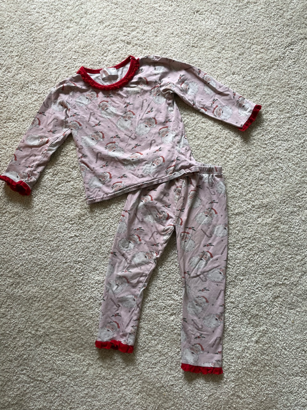 Cecil & Lou Pink Santa Print Pajama Set